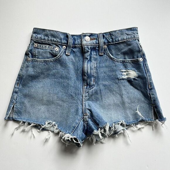 Madewell The Perfect Jean Short Light Wash Distressed Cutoffs Women’s Size 23 - Picture 1 of 11